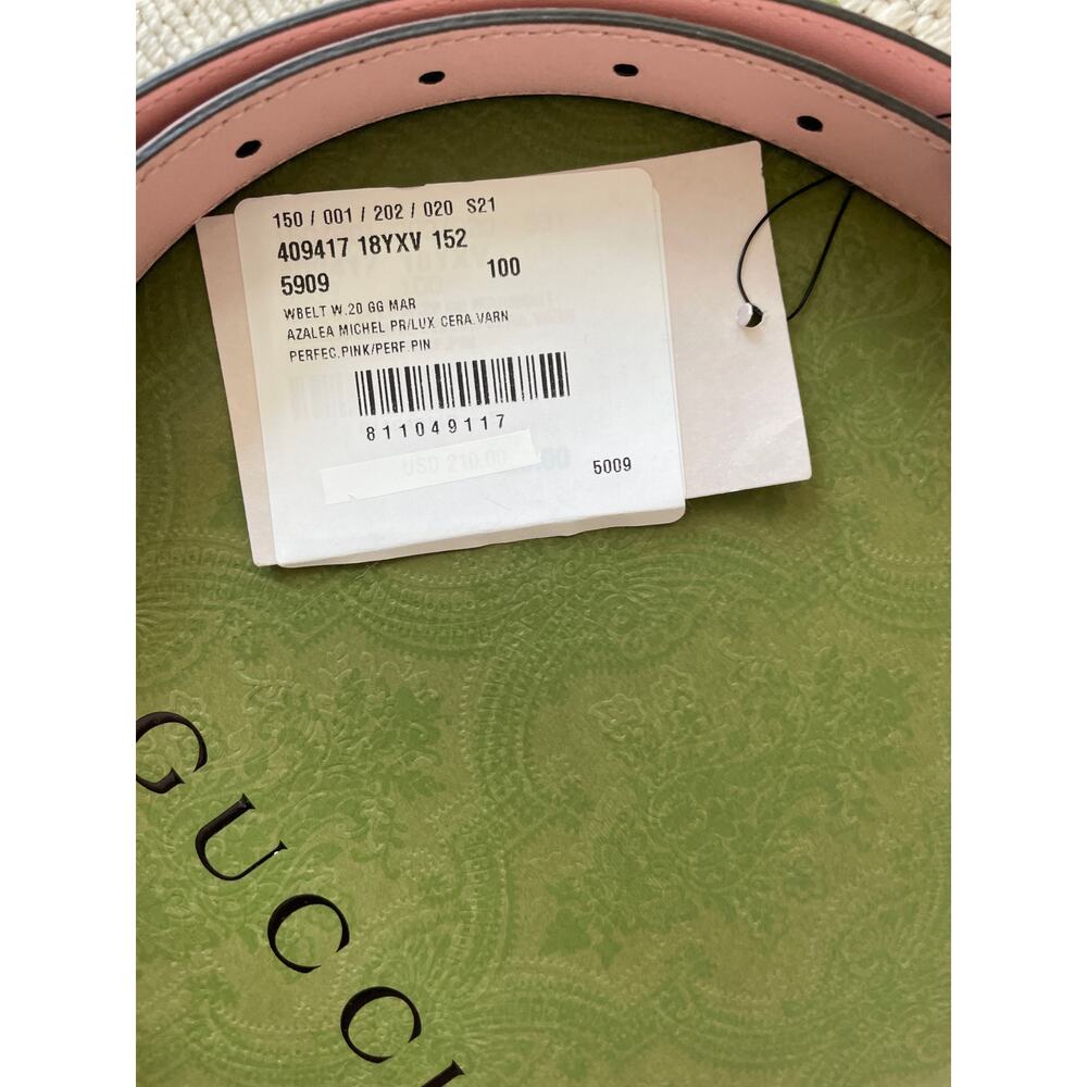 NEW GUCCI BELT Pink Marmont GG Leather Thin 409417 Sz 100 Cm 39 In - Picture 15 of 16
